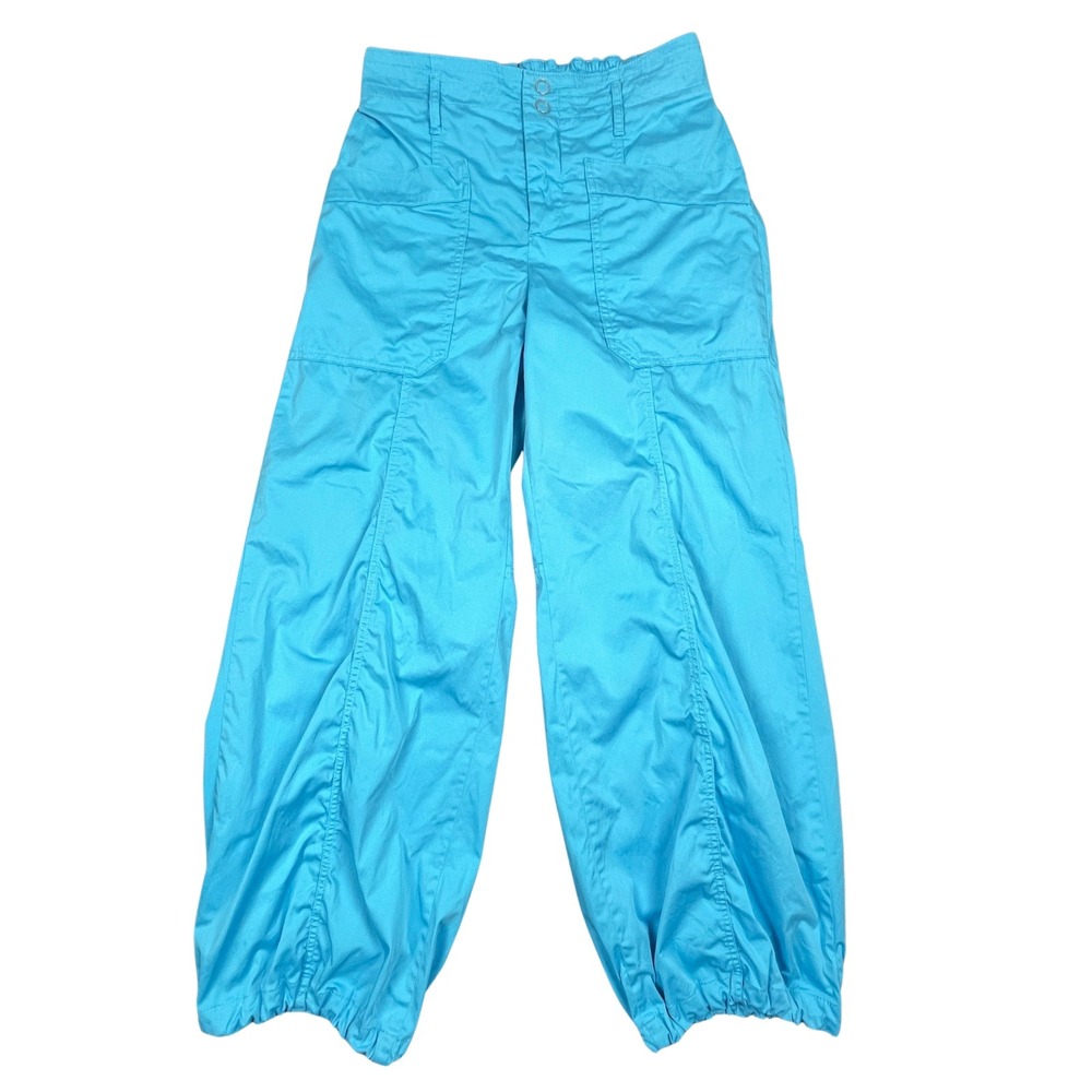 Maeve Anthropologie Clean Balloon Pants Womens 8 Blue High Rise Utility Cargo